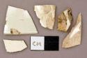 Ceramic, creamware, undecorated sherds, different shapes and sizes