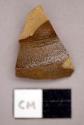 Ceramic, stoneware, salt-glazed brown sherd