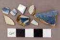 Ceramic, pearlware, sherds with blue transfer print