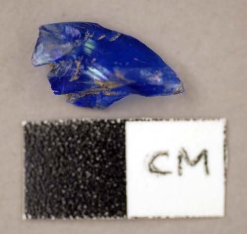 Glass, blue bottle glass, fragment