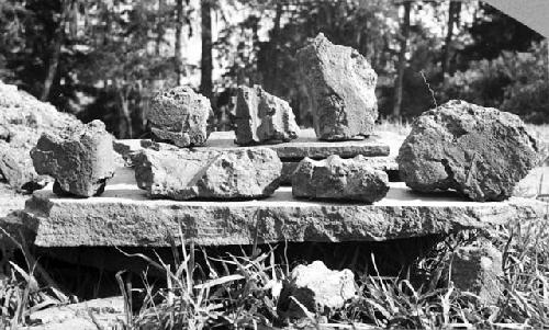 Burned adobe floor and wall fragments