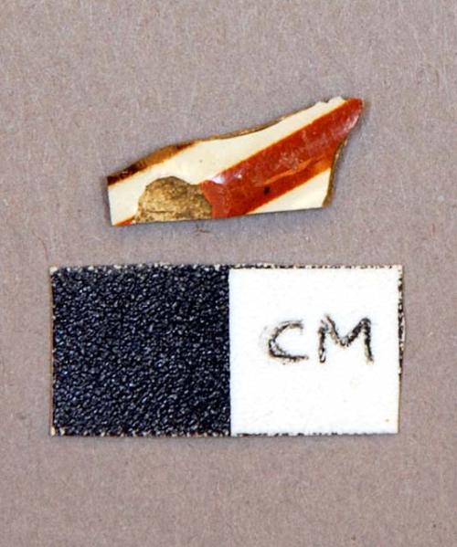 Ceramic, pearlware, sherd with brown design