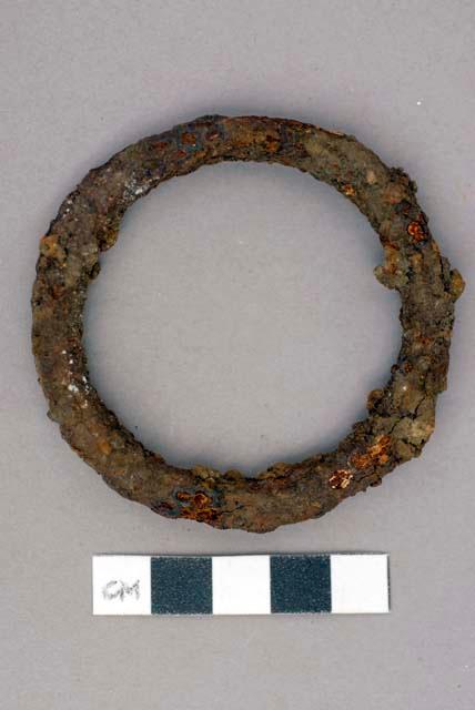 Metal, hardware, circular ring, rusted