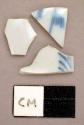 Ceramic, porcelain, blue printed sherd