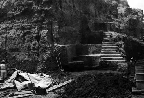 Structure 3 stairway, with terraces and floors. Mound E-III-3