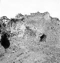 Close-up of Mound C-III-10 showing ash and clay of primary structure