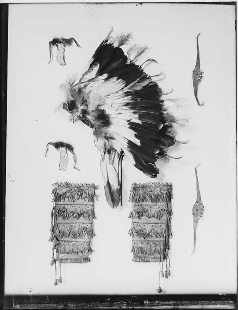 War Bonnet, Woman's Leggings and Beaded Garters