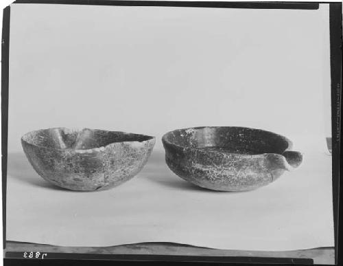 Two shallow dishes