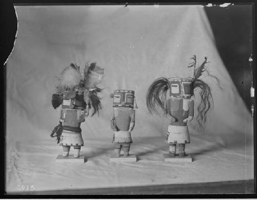 Three Kachina dolls