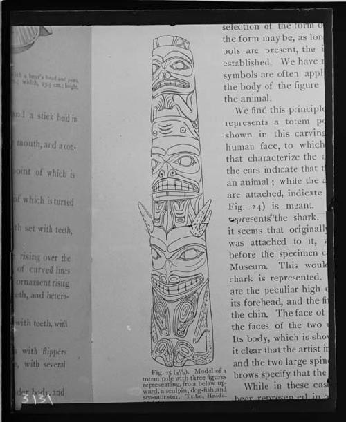 Illustration drawing of totem pole