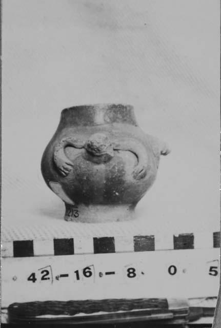 Dichrome Minaiture Pottery Jar