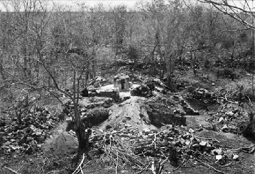 Overview of temple, Structure H-18 from north