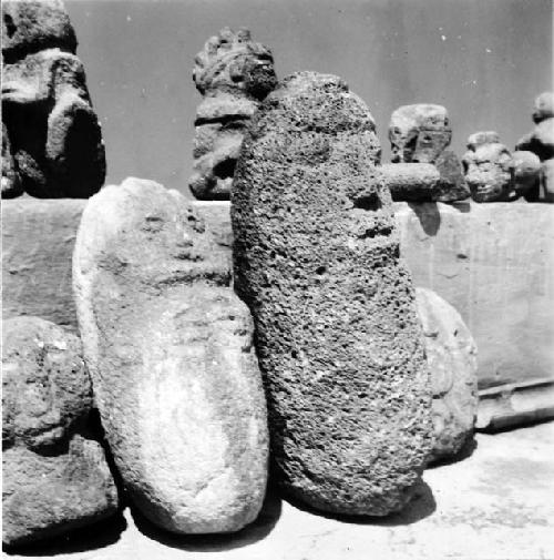 Sculptured figures in office of Garcia Payon, Jalapa