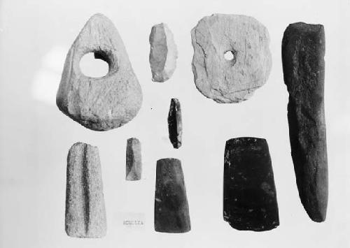 Stone artifacts and a perforated antler axe