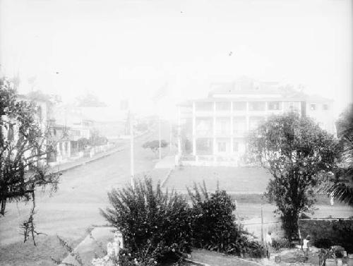 View of the President's Mansion, looking up Broad St.