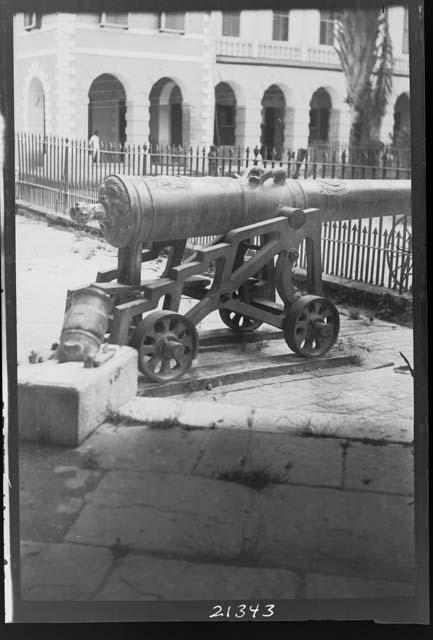 Cannon in road