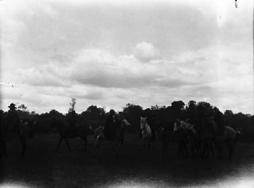 Mapuche Indians at Congress, on horseback