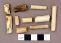 Ceramic, pipe stem, fragments, various lengths and thicknesses