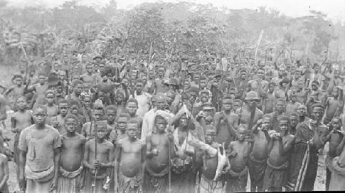 Group of boys going on a hunt