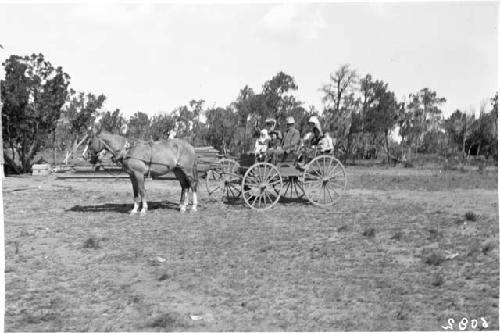 Family in Horse Drawn Cart