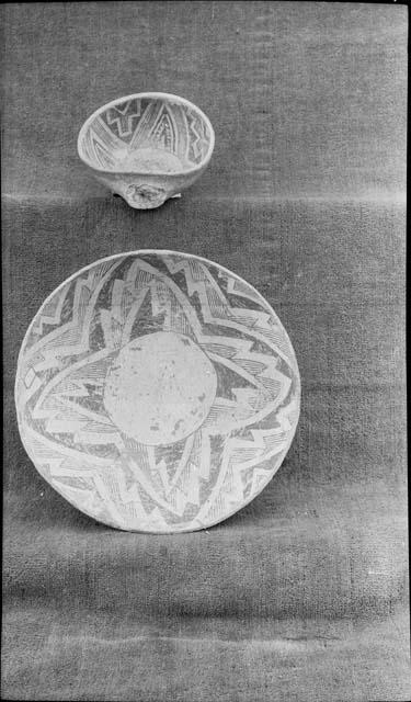 Bowl and Ladle, Black and White Ware - Heister Coll. Pueblo