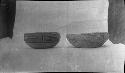 Two Ceramic Bowls, Redware Pottery, Left; Biscuit Ware, Right