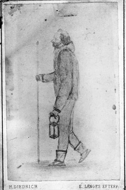 Man With Lantern and Pole, Illustration