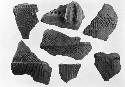 Seven potsherds with incised decoration