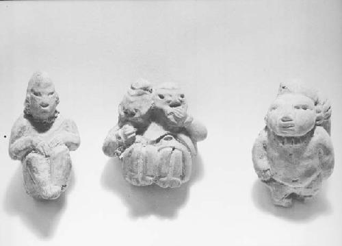 Pottery figurines in various humanoid shapes