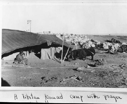 Nomad camp with prayer windmill