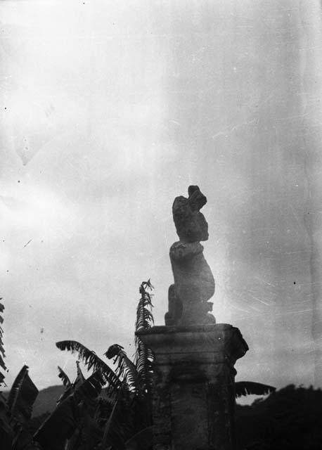 Stone statue from Copan at Esquipulas