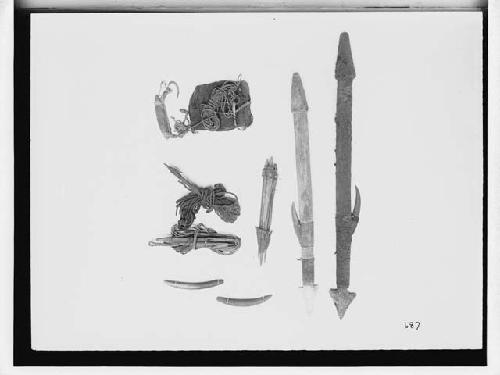 Fishing tools, spears and lines