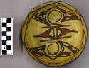 Bowl, polacca polychrome style c. int: zuni rain bird design; ext: slipped, no d