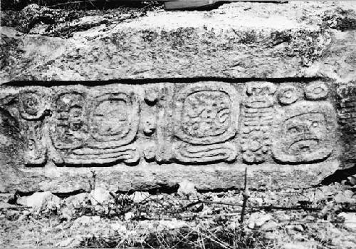 Stone sculptured with glyphs