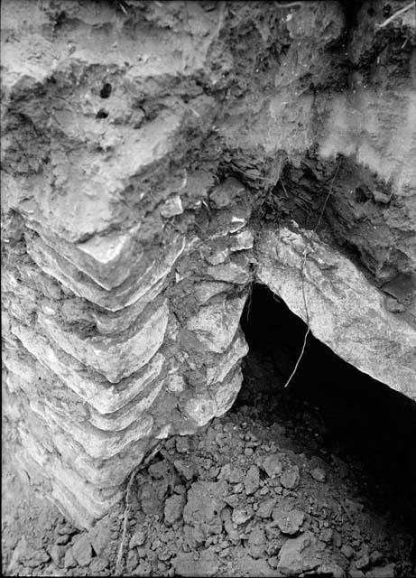 Kiva, Ventilator Shaft Opening Showing Wooden Roof