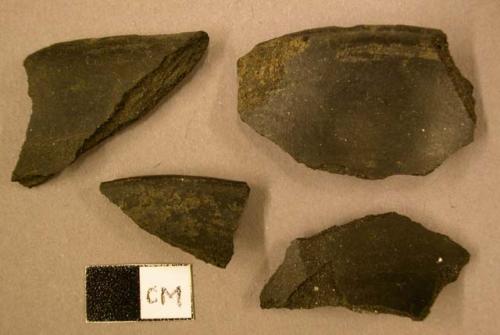 Ceramic rim sherds from jars, black