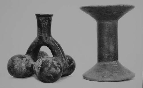 A. Tetropod, stirrup vase, B. High 'pot rest'