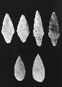 Ceremonial flints, class E-4 and E-5   cat # 53-149; 52-17; 52-31; 55-44   54-41