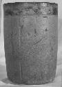 Black ware cylinder- carved & incised decoration