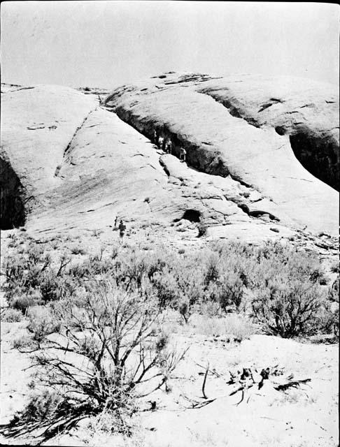 Cliff dwellers footholds improved by Navajos and used for sheep and goats