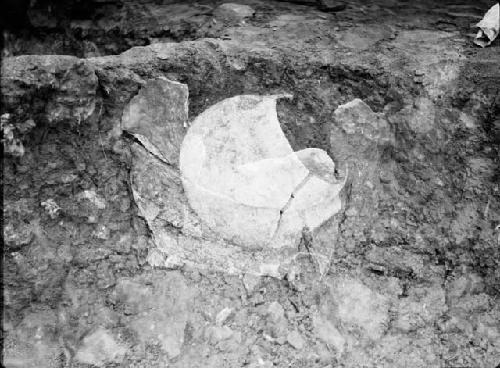 Decorated Jar In Situ. Bin, Room 16