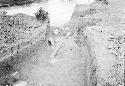 Exposed stone columns, trench 10 excavation