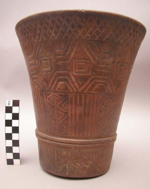 Incised kero, geometric design