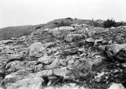 West wall, facing south, gradiste, fortified hilltop