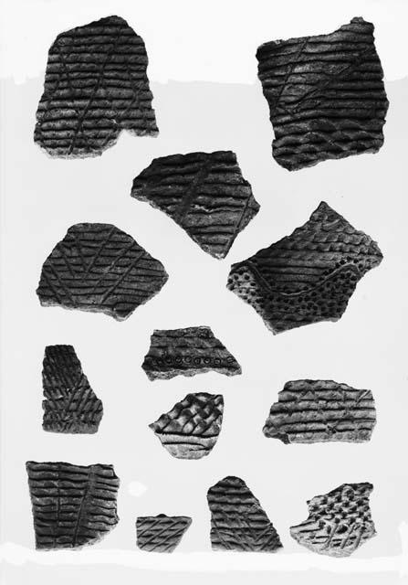 Corrugated potsherds from Pueblo II levels