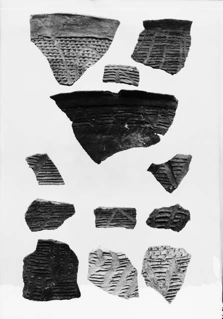 Corrugated potsherds from Pueblo II horizons