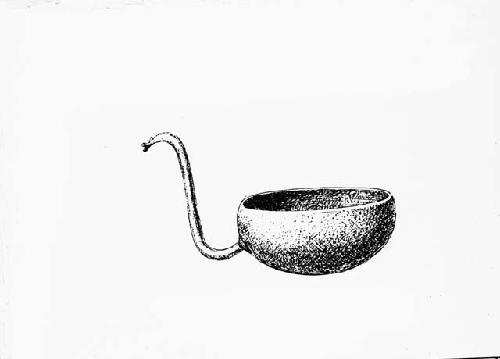 Bronze dipper with animal handle derived from Italy, Hallstatt