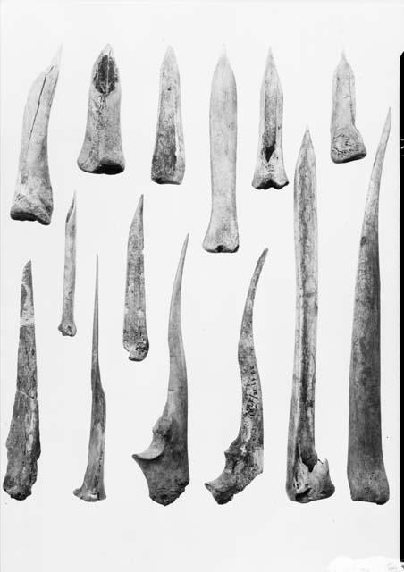 Bone awls from Pueblo I levels