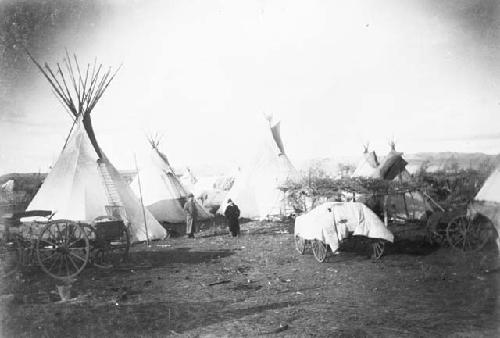 Visitors in camp