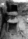 View of excavation site, and shots of artifacts